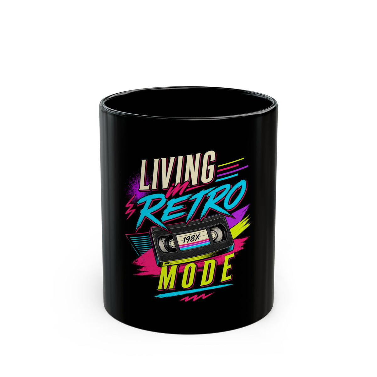Black Mug "Livin In Retro Mode"